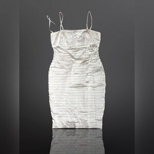 Women's Calvin Klein ivory oyster color strapless sleeveless dress size 8